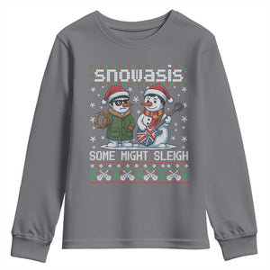Snowasis Some Might Sleigh Youth Sweatshirt Funny Christmas Snowmen Rock Band Parody TS11 Charcoal Print Your Wear