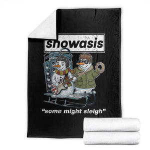 Snowasis Some Might Sleigh Throw Blanket Funny Christmas Snowmen Rock Band TS11 Black Print Your Wear