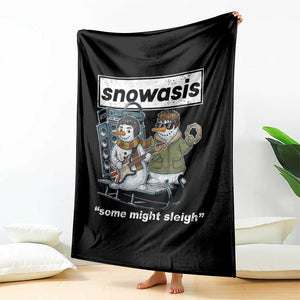 Snowasis Some Might Sleigh Throw Blanket Funny Christmas Snowmen Rock Band TS11 Print Your Wear