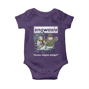 Snowasis Some Might Sleigh Baby Onesie Funny Christmas Snowmen Rock Band TS11 Purple Print Your Wear
