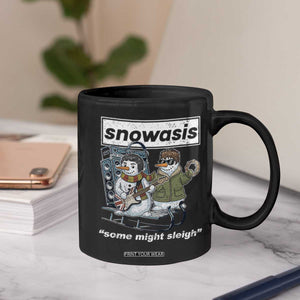 Snowasis Some Might Sleigh Coffee Mug Funny Christmas Snowmen Rock Band TS11 Print Your Wear