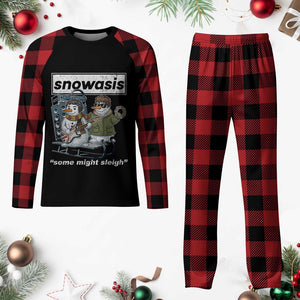 Snowasis Some Might Sleigh Plaid Pajama Set Funny Christmas Snowmen Rock Band TS11 Buffalo Plaid Print Your Wear