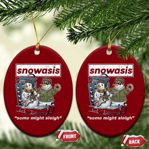 Snowasis Some Might Sleigh Ceramic Ornament Funny Xmas Snowmen Rock Band TS11 Print Your Wear