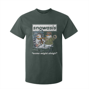 Snowasis Some Might Sleigh T Shirt For Kid Funny Christmas Snowmen Rock Band TS11 Dark Forest Green Print Your Wear