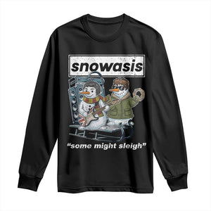 Snowasis Some Might Sleigh Long Sleeve Shirt Funny Christmas Snowmen Rock Band TS11 Black Print Your Wear