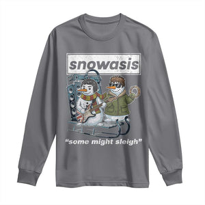Snowasis Some Might Sleigh Long Sleeve Shirt Funny Christmas Snowmen Rock Band TS11 Charcoal Print Your Wear