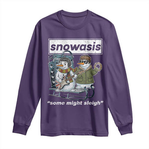 Snowasis Some Might Sleigh Long Sleeve Shirt Funny Christmas Snowmen Rock Band TS11 Purple Print Your Wear