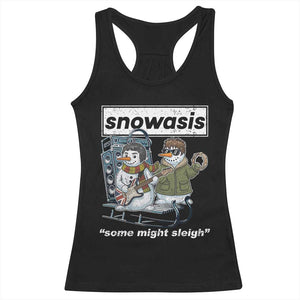 Snowasis Some Might Sleigh Racerback Tank Top Funny Christmas Snowmen Rock Band TS11 Black Print Your Wear