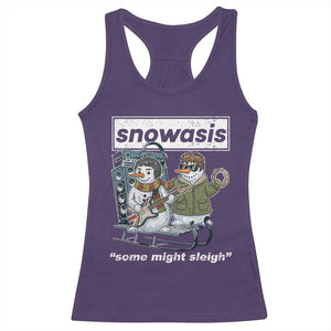 Snowasis Some Might Sleigh Racerback Tank Top Funny Christmas Snowmen Rock Band TS11 Purple Print Your Wear