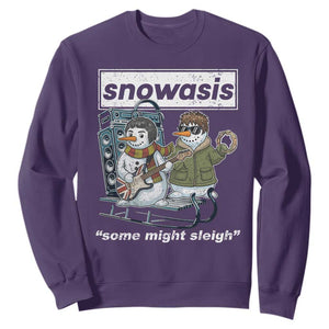 Snowasis Some Might Sleigh Sweatshirt Funny Christmas Snowmen Rock Band TS11 Purple Print Your Wear