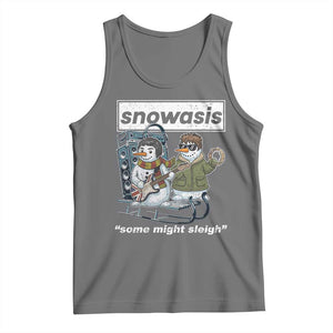 Snowasis Some Might Sleigh Tank Top Funny Christmas Snowmen Rock Band TS11 Black Heather Print Your Wear