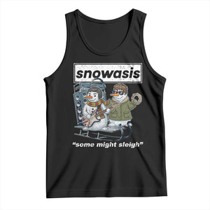 Snowasis Some Might Sleigh Tank Top Funny Christmas Snowmen Rock Band TS11 Black Print Your Wear