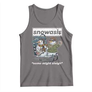 Snowasis Some Might Sleigh Tank Top Funny Christmas Snowmen Rock Band TS11 Deep Heather Print Your Wear
