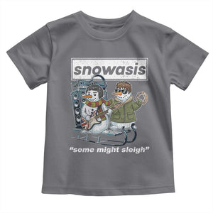 Snowasis Some Might Sleigh Toddler T Shirt Funny Christmas Snowmen Rock Band TS11 Charcoal Print Your Wear