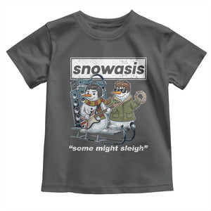 Snowasis Some Might Sleigh Toddler T Shirt Funny Christmas Snowmen Rock Band TS11 Dark Heather Print Your Wear