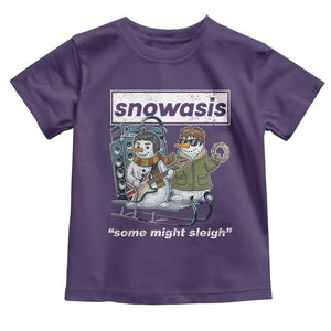 Snowasis Some Might Sleigh Toddler T Shirt Funny Christmas Snowmen Rock Band TS11 Purple Print Your Wear