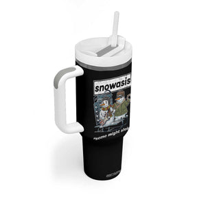 Snowasis Some Might Sleigh Tumbler With Handle Funny Christmas Snowmen Rock Band TS11 Print Your Wear