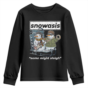 Snowasis Some Might Sleigh Youth Sweatshirt Funny Christmas Snowmen Rock Band TS11 Black Print Your Wear