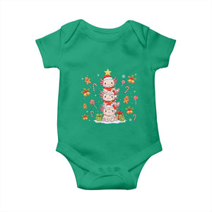 Funny Christmas Kawaii Axolotl Xmas Tree Baby Onesie TS11 Irish Green Print Your Wear