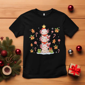 Funny Christmas Kawaii Axolotl Xmas Tree T Shirt - Print Your Wear
