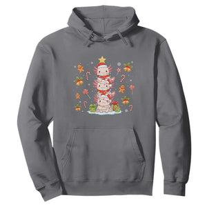 Funny Christmas Kawaii Axolotl Xmas Tree Hoodie TS11 Charcoal Print Your Wear
