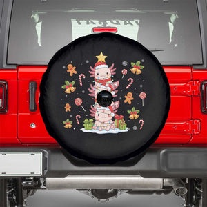 Funny Christmas Kawaii Axolotl Xmas Tree Spare Tire Cover TS11 Black Print Your Wear