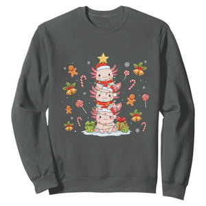 Funny Christmas Kawaii Axolotl Xmas Tree Sweatshirt - Print Your Wear