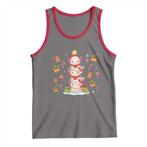 Funny Christmas Kawaii Axolotl Xmas Tree Tank Top TS11 Deep Heather Red Print Your Wear