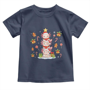 Funny Christmas Kawaii Axolotl Xmas Tree Toddler T Shirt TS11 Navy Print Your Wear