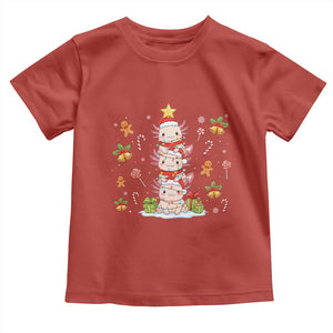 Funny Christmas Kawaii Axolotl Xmas Tree Toddler T Shirt TS11 Red Print Your Wear