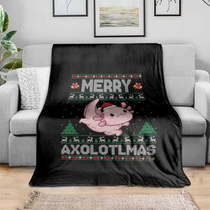 Funny Christmas Axolotl Throw Blanket Merry Axolotlmas Xmas Salamander TS11 Print Your Wear