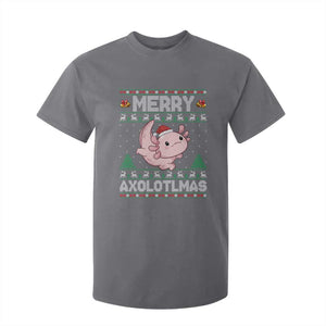 Funny Christmas Axolotl T Shirt For Kid Merry Axolotlmas Xmas Salamander TS11 Charcoal Print Your Wear