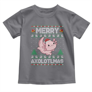 Funny Christmas Axolotl Toddler T Shirt Merry Axolotlmas Xmas Salamander TS11 Charcoal Print Your Wear