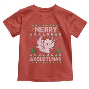 Funny Christmas Axolotl Toddler T Shirt Merry Axolotlmas Xmas Salamander TS11 Red Print Your Wear