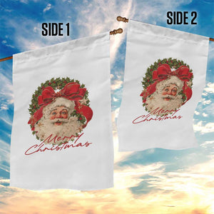 Merry Christmas Vintage Retro Santa Claus Coquette Garden Flag TS11 Print Your Wear