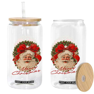 Merry Christmas Vintage Retro Santa Claus Coquette Glass Can TS11 Print Your Wear