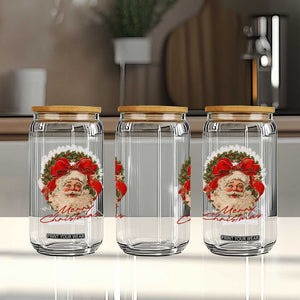 Merry Christmas Vintage Retro Santa Claus Coquette Glass Can TS11 Print Your Wear