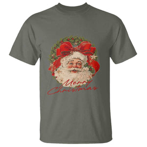 Merry Christmas Vintage Retro Santa Claus Coquette T Shirt TS11 Military Green Print Your Wear