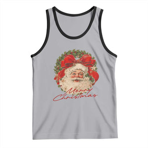 Merry Christmas Vintage Retro Santa Claus Coquette Tank Top TS11 Athletic Heather Black Print Your Wear