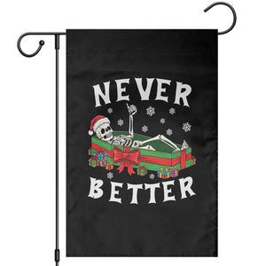 Funny Halloween Christmas Never Better Garden Flag Xmas Skeleton Coffin TS11 Black Print Your Wear