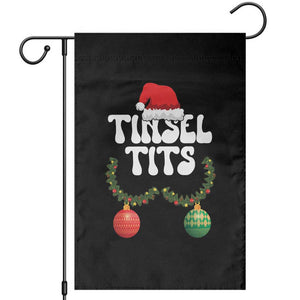 Christmas Tinsel Tits Garden Flag Funny Xmas Couple Matching TS11 Black Print Your Wear