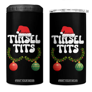 Christmas Tinsel Tits 4 in 1 Can Cooler Tumbler Funny Xmas Couple Matching TS11 One Size: 16 oz Black Print Your Wear