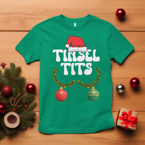 Christmas Tinsel Tits T Shirt Funny Xmas Couple Matching TS11 Irish Green Print Your Wear