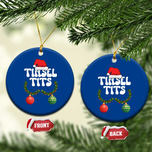 Christmas Tinsel Tits Ceramic Ornament Funny Xmas Couple Matching TS11 1pc Blue Print Your Wear