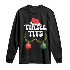 Christmas Tinsel Tits Long Sleeve Shirt Funny Xmas Couple Matching TS11 Black Print Your Wear