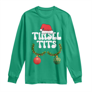 Christmas Tinsel Tits Long Sleeve Shirt Funny Xmas Couple Matching TS11 Irish Green Print Your Wear