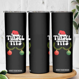 Christmas Tinsel Tits Skinny Tumbler Funny Xmas Couple Matching TS11 Print Your Wear
