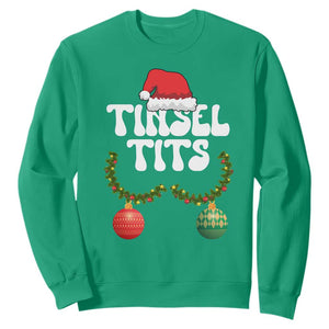 Christmas Tinsel Tits Sweatshirt Funny Xmas Couple Matching TS11 Irish Green Print Your Wear