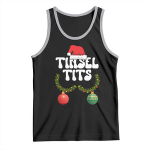 Christmas Tinsel Tits Tank Top Funny Xmas Couple Matching TS11 Black Athletic Heather Print Your Wear