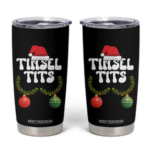 Christmas Tinsel Tits Tumbler Cup Funny Xmas Couple Matching TS11 Black Print Your Wear
